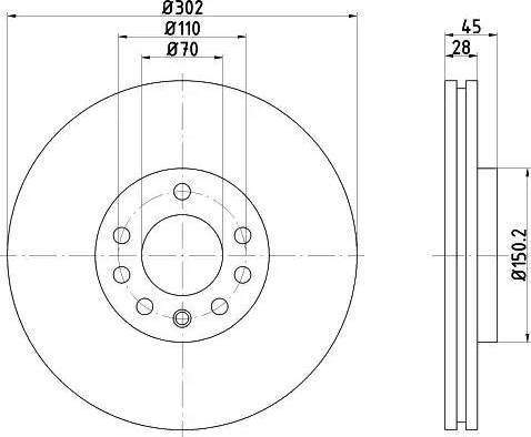 HELLA 8DD 355 109-171 - Əyləc Diski www.furqanavto.az