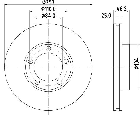 HELLA 8DD 355 134-041 - Əyləc Diski furqanavto.az