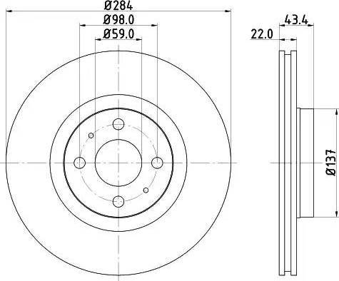 HELLA 8DD 355 102-381 - Əyləc Diski furqanavto.az