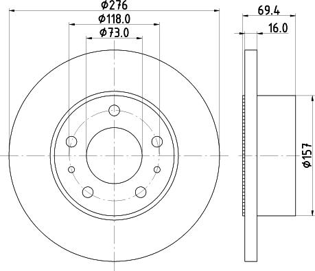 HELLA 8DD 355 107-421 - Əyləc Diski furqanavto.az