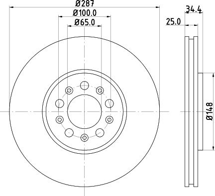 HELLA 8DD 355 107-611 - Əyləc Diski www.furqanavto.az