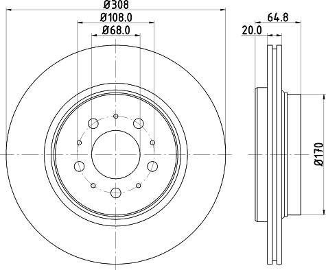 HELLA 8DD 355 110-612 - Əyləc Diski furqanavto.az