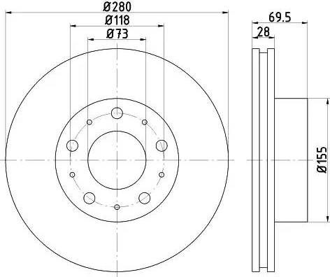 HELLA 8DD 355 113-691 - Əyləc Diski furqanavto.az