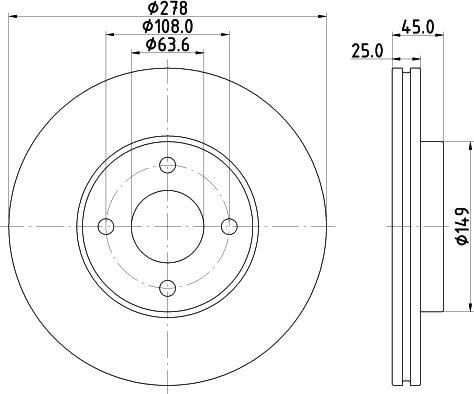 HELLA 8DD 355 117-711 - Əyləc Diski furqanavto.az