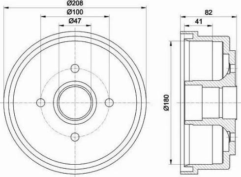 HELLA 8DT 355 300-981 - Əyləc barabanı furqanavto.az