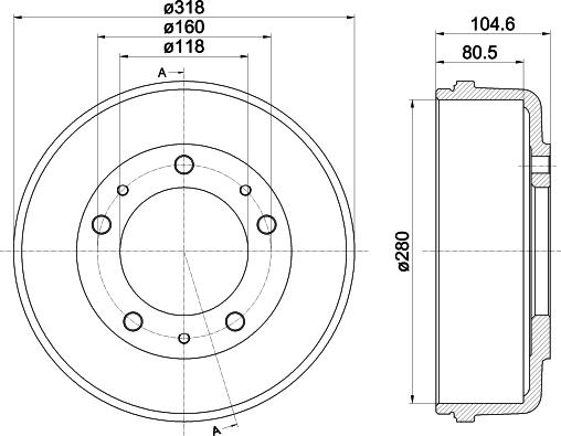 HELLA 8DT 355 300-451 - Əyləc barabanı furqanavto.az