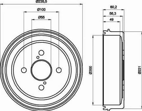 HELLA 8DT 355 300-511 - Əyləc barabanı furqanavto.az