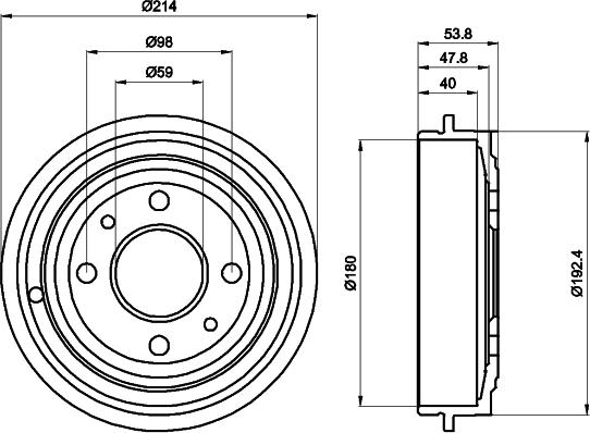 HELLA 8DT 355 300-081 - Əyləc barabanı furqanavto.az