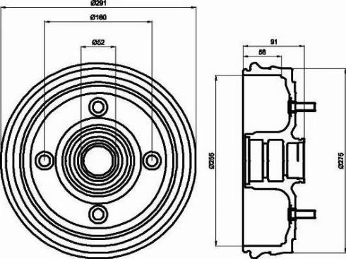 HELLA 8DT 355 300-891 - Əyləc barabanı furqanavto.az