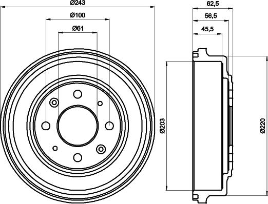 HELLA 8DT 355 300-231 - Əyləc barabanı furqanavto.az