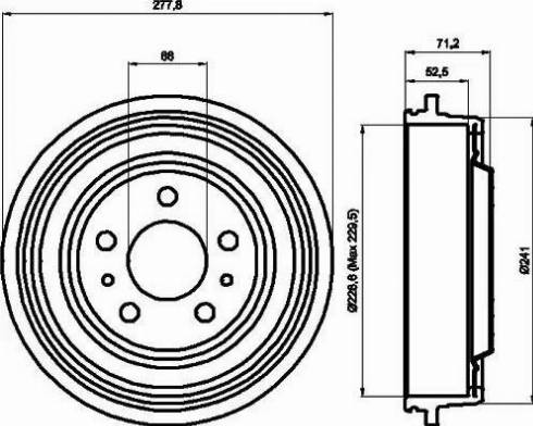 HELLA 8DT 355 300-741 - Əyləc barabanı furqanavto.az