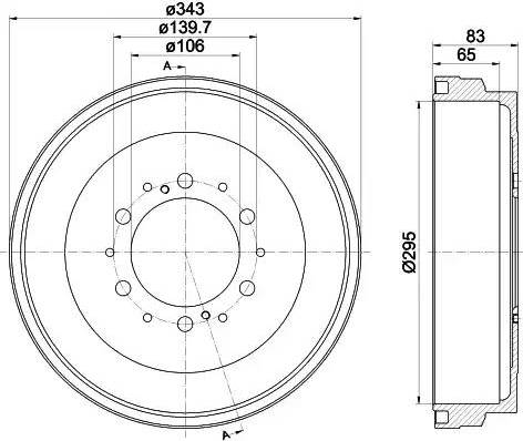 HELLA 8DT 355 301-911 - Əyləc barabanı furqanavto.az