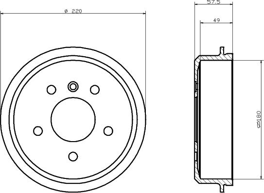 HELLA 8DT 355 301-451 - Əyləc barabanı www.furqanavto.az