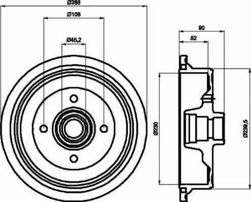 HELLA 8DT 355 301-681 - Əyləc barabanı furqanavto.az