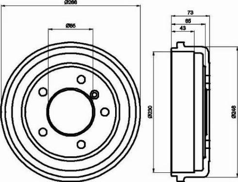 HELLA 8DT 355 301-151 - Əyləc barabanı furqanavto.az