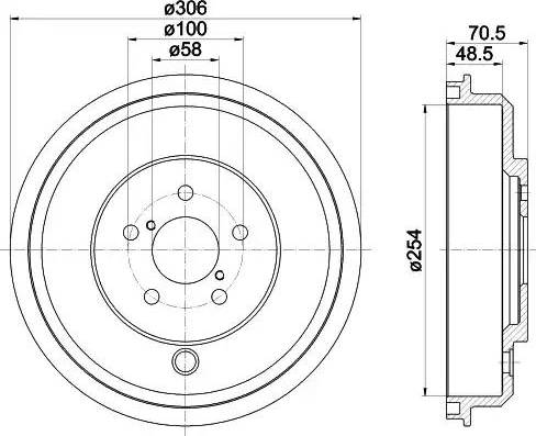 HELLA 8DT 355 301-891 - Əyləc barabanı furqanavto.az