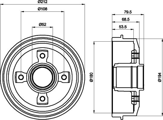 HELLA 8DT 355 301-241 - Əyləc barabanı furqanavto.az