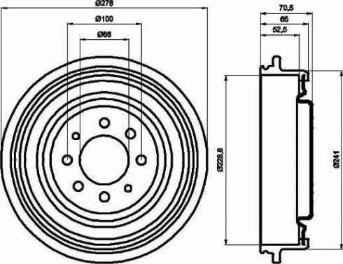 HELLA 8DT 355 301-271 - Əyləc barabanı furqanavto.az