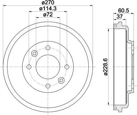 HELLA 8DT 355 301-741 - Əyləc barabanı furqanavto.az