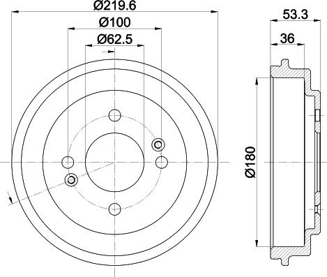 HELLA 8DT 355 303-061 - Əyləc barabanı furqanavto.az