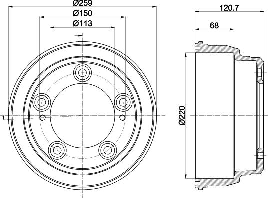 HELLA 8DT 355 303-221 - Əyləc barabanı furqanavto.az