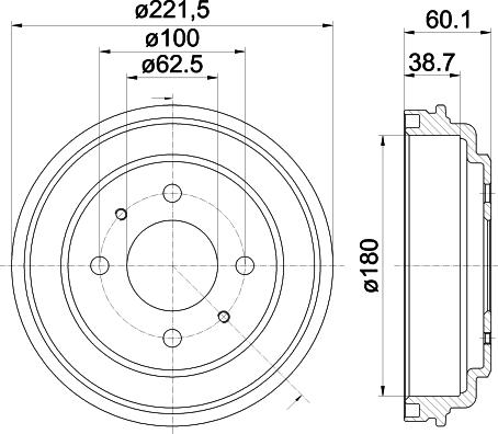 HELLA 8DT 355 302-451 - Əyləc barabanı furqanavto.az