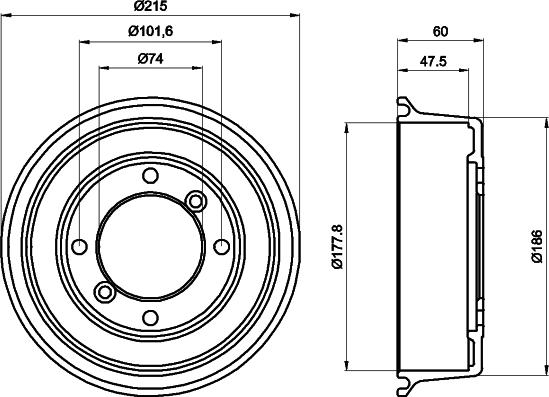 HELLA 8DT 355 302-041 - Əyləc barabanı furqanavto.az