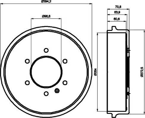 HELLA 8DT 355 302-181 - Əyləc barabanı furqanavto.az