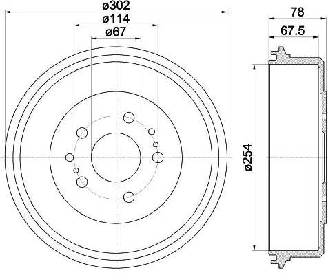 HELLA 8DT 355 302-201 - Əyləc barabanı furqanavto.az