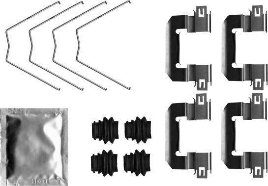 HELLA 8DZ 355 205-741 - Disk əyləc pedləri üçün aksesuar dəsti furqanavto.az