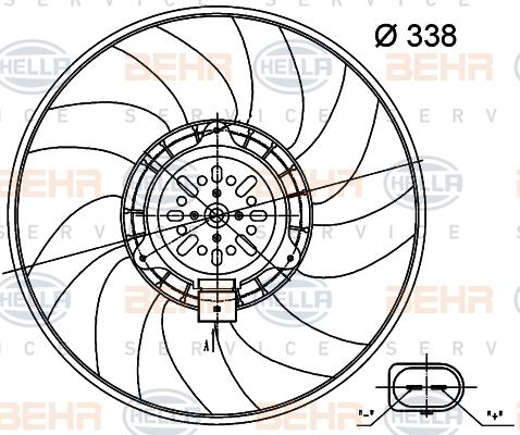 HELLA 8EW 351 000-484 - Fen, radiator furqanavto.az