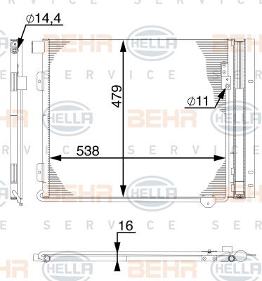 HELLA 8FC 351 029-374 - Kondenser, kondisioner furqanavto.az