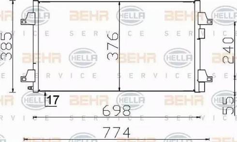 HELLA 8FC 351 300-344 - Kondenser, kondisioner furqanavto.az