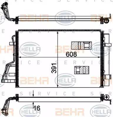 HELLA 8FC 351 318-444 - Kondenser, kondisioner furqanavto.az