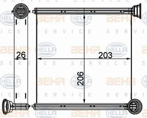 HELLA 8FH 351 511-674 - İstilik dəyişdiricisi, daxili isitmə furqanavto.az