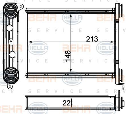 HELLA 8FH 351 511-704 - İstilik dəyişdiricisi, daxili isitmə furqanavto.az