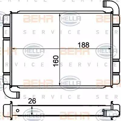 HELLA 8FH 351 000-571 - İstilik dəyişdiricisi, daxili isitmə furqanavto.az