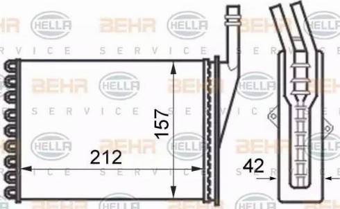 HELLA 8FH 351 024-351 - İstilik dəyişdiricisi, daxili isitmə furqanavto.az