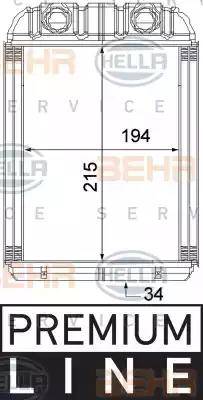 HELLA 8FH 351 315-351 - İstilik dəyişdiricisi, daxili isitmə furqanavto.az