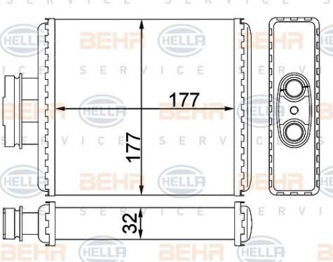 HELLA 8FH 351 311-114 - İstilik dəyişdiricisi, daxili isitmə www.furqanavto.az