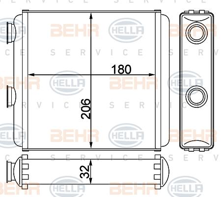 HELLA 8FH 351 311-234 - İstilik dəyişdiricisi, daxili isitmə furqanavto.az