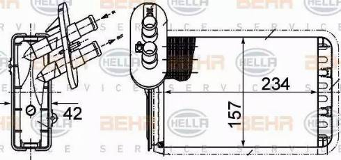 HELLA 8FH 351 313-451 - İstilik dəyişdiricisi, daxili isitmə furqanavto.az