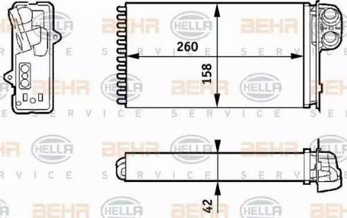 HELLA 8FH 351 313-421 - İstilik dəyişdiricisi, daxili isitmə furqanavto.az