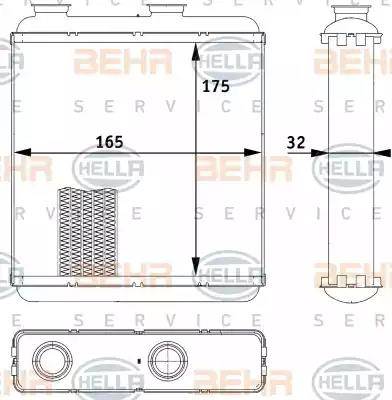 HELLA 8FH 351 313-541 - İstilik dəyişdiricisi, daxili isitmə furqanavto.az