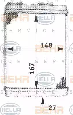 HELLA 8FH 351 313-081 - İstilik dəyişdiricisi, daxili isitmə furqanavto.az