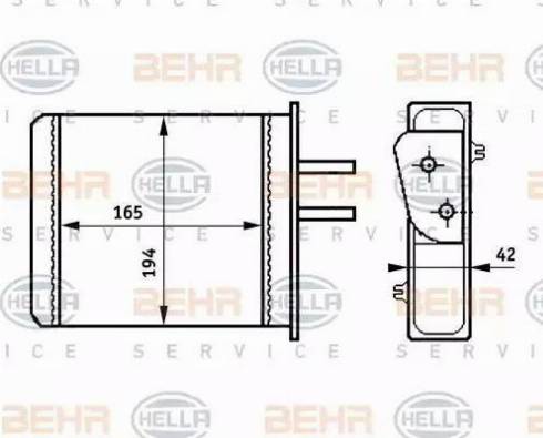 HELLA 8FH 351 313-351 - İstilik dəyişdiricisi, daxili isitmə furqanavto.az