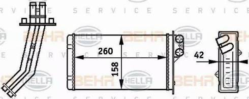 HELLA 8FH 351 313-311 - İstilik dəyişdiricisi, daxili isitmə furqanavto.az