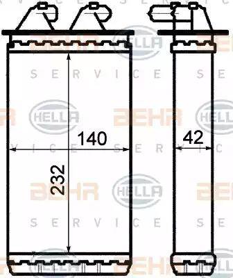 HELLA 8FH 351 313-201 - İstilik dəyişdiricisi, daxili isitmə furqanavto.az