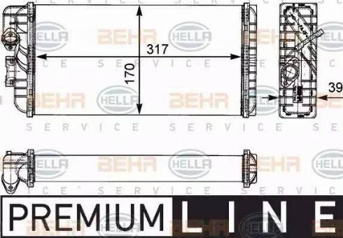 HELLA 8FH 351 312-431 - İstilik dəyişdiricisi, daxili isitmə www.furqanavto.az