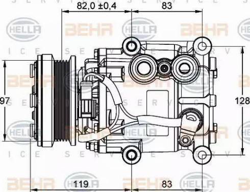 HELLA 8FK 351 334-001 - Kompressor, kondisioner furqanavto.az